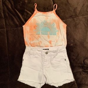 Billabong Top and Sorry 4 the Mess denim shorts
